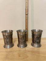 3 Zinn-Becher, mit Basler Wahrzeichen – Zinnbecher 95%