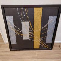 Bild mit Rahmen schwarz Gold Silber Grösse 100x100cm