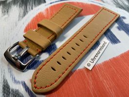 24mm Lederarmband, hellbraun vintage style, Top Qualität