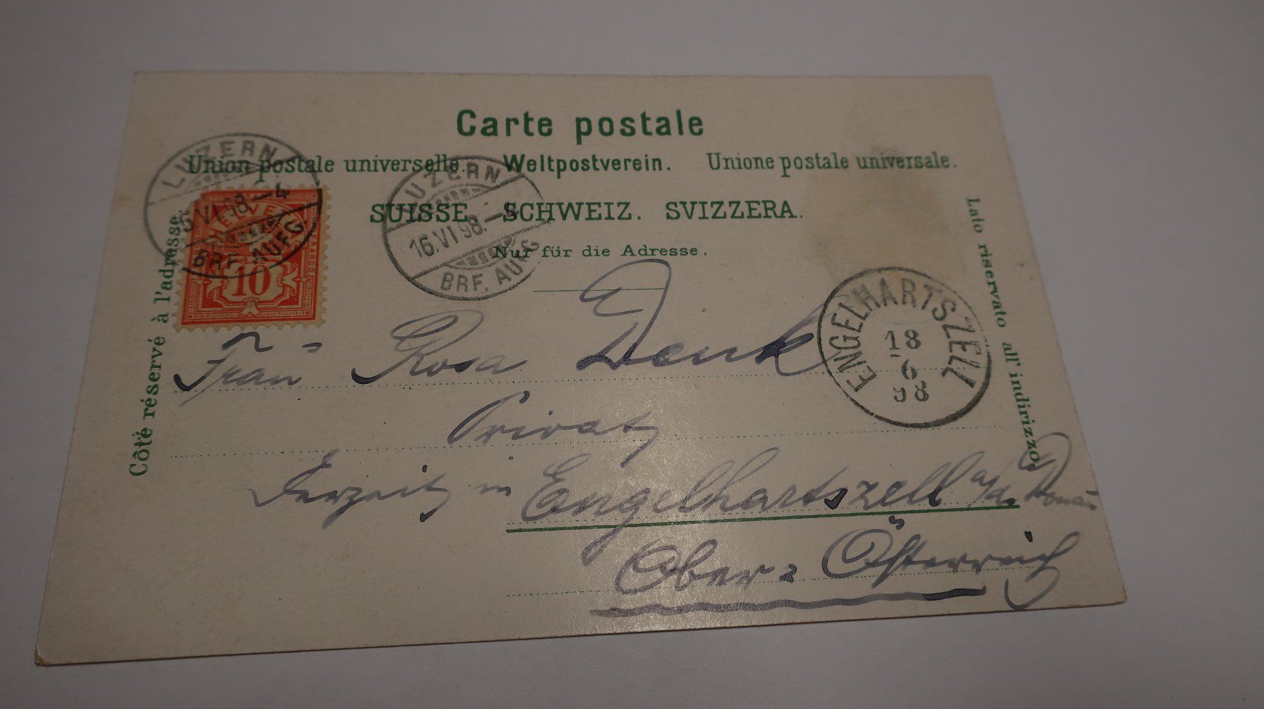 Cartoline postali: Gruss aus Luzern 1898 – Usato da Cormoret venduto da Pascalll2001 3