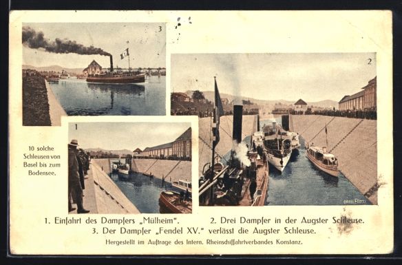 Cartes postales: Augst, Dampfer Mülheim, Dampfer Fendel  – D'occasion à Berlin par bartko-reher