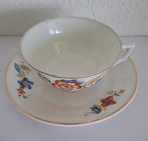 Moccatasse mit Unterteller - Langenthal-Porzellan ca. 1930
