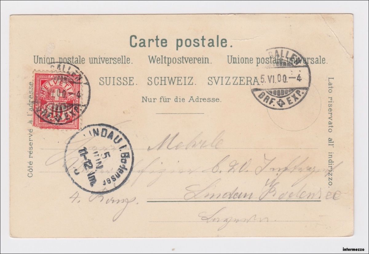 Cartoline postali: St. Gallen // Wildpark Litho // 1900 – Usato da Basel venduto da intermezzo12 1
