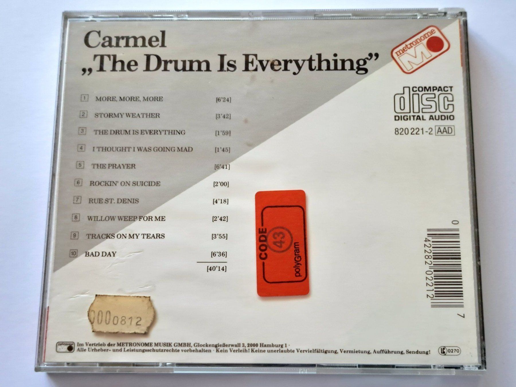 CDs: Cd Carmel - The Drum is everything – Gebraucht aus Pully von bro_n52j 1