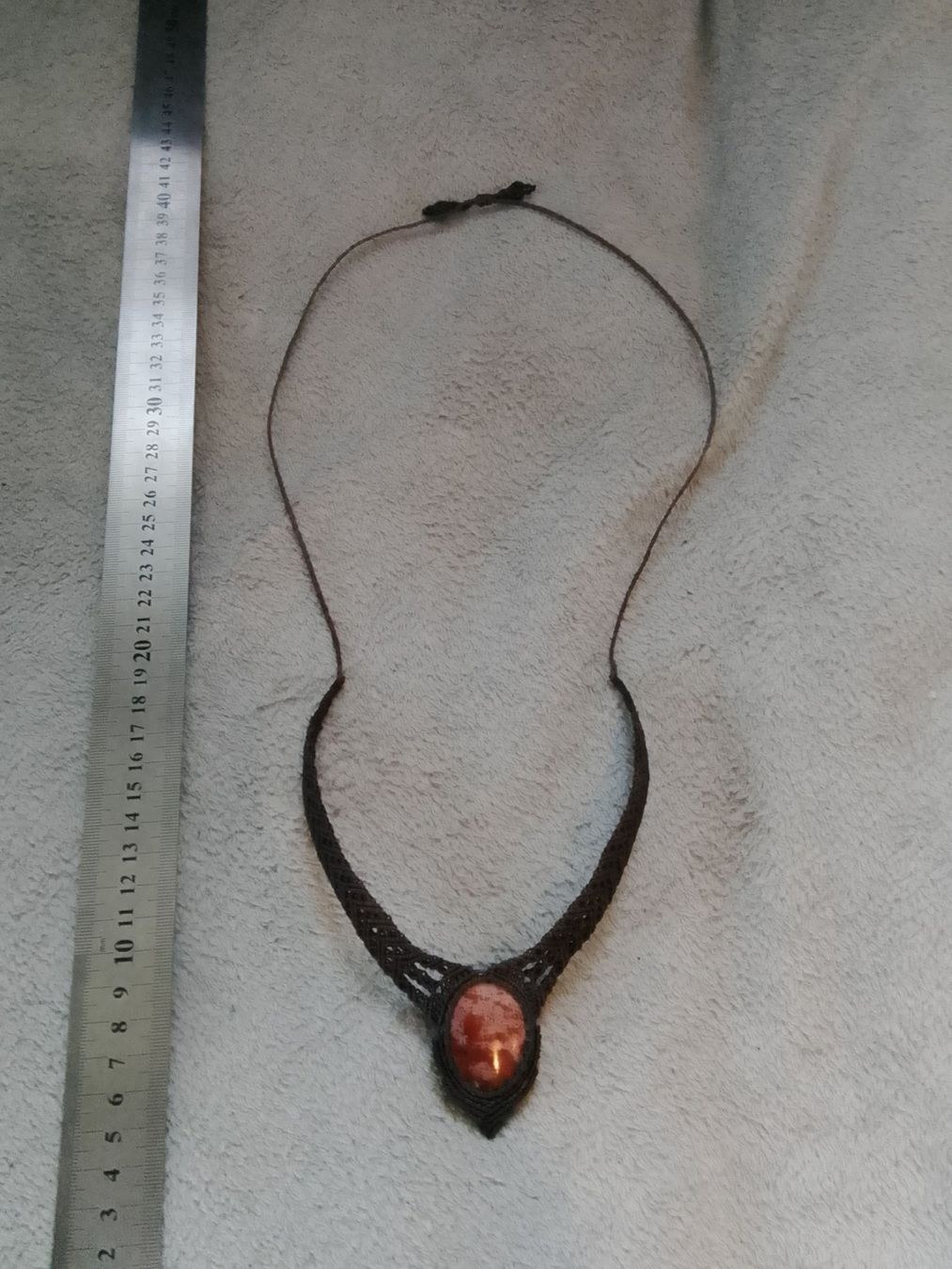 Catenine: Handgemachte Makramee Kette / Collier mit Heliotrop – Nuovo (secondo la descrizione) da Pfäffikon ZH venduto da Emporos_42 4