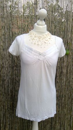 T-shirt blanc CHRIS, taille M/L, viscose 100%