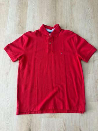 Tommy Hilfiger Herren Polo Rot Gr. XL – Baumwolle