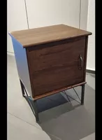 Nachttisch Holz und Metall dunkelbraun guter Zustand