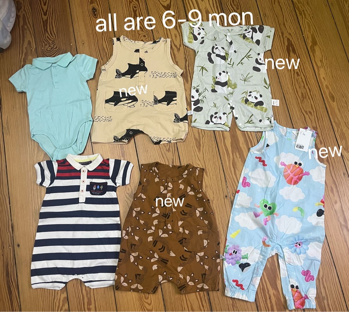 Pagliaccetti: Baby Romper Bundle - Sizes 6-9 Months - Summer Styles – Nuovo e nell'imballaggio originale da Basel venduto da 550_ckp6