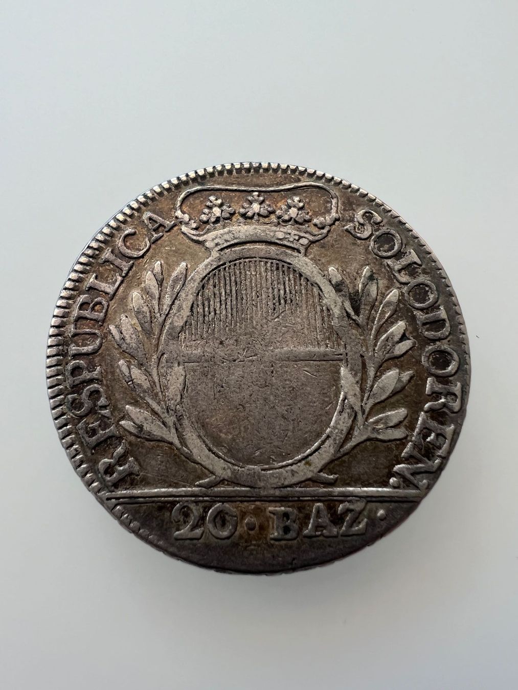 Tutti le monete: Solothurn 20 Batzen 1795 – Usato da Schaffhausen venduto da schatzkiste69