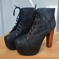 Jeffrey Campbell Stiefeletten schwarz Grösse 40 Plateau Holz