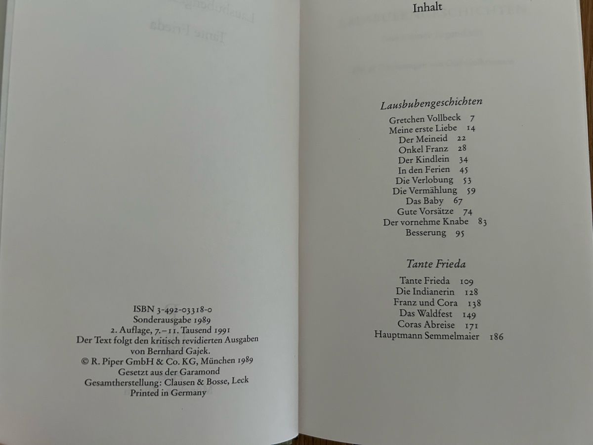 Libri: Ludwig Thoma - Lausbubengeschichten Tante Frieda – Usato da Bern venduto da kat_sm88 1