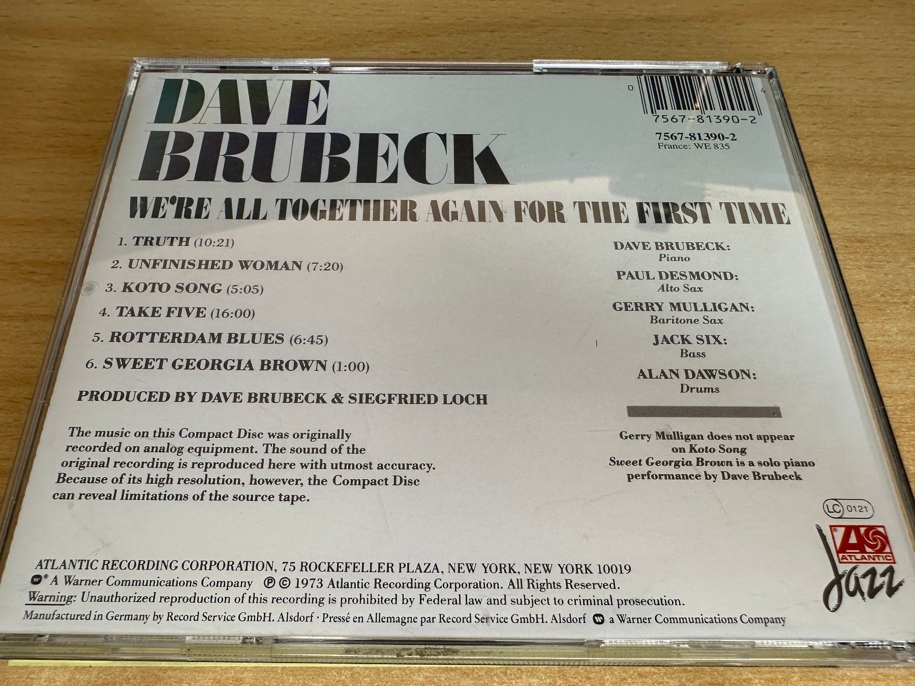 CDs: I9 Dave Brubeck We're All Together Again For The First Time – Gebraucht aus Rikon im Tösstal von Alpenmutz 1