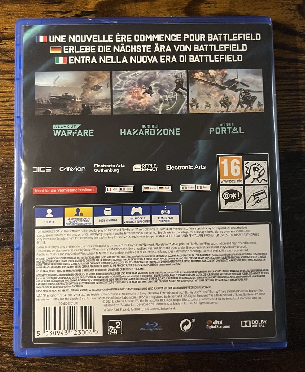 Giochi: Battlefield 2042 PS4 – Usato da Zürich venduto da rtinise 1