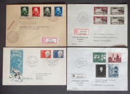 NORGE: 7 enveloppes FDC, 1943 à 1979