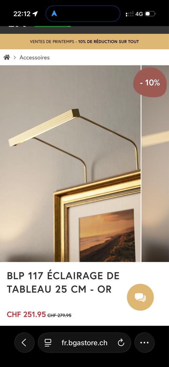 Lampade: LED picture light 25cm brushed gold – Nuovo e nell'imballaggio originale da Genolier venduto da fan_6jww