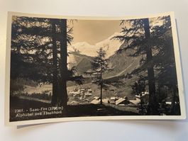 Alte Ansichtskarte Saas-Fee mit Alphubel und Täschhorn.