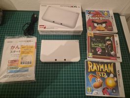 Nintendo 3DS XL White Edition with 3 Games - Bundle!