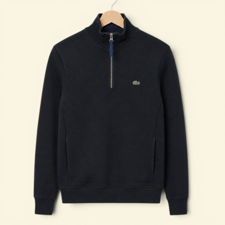 Sweat-shirt / Pull col zippé Lacoste – Noir / Bleu T. s