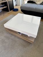 Couchtisch weiss Hochglanz Holz Optik quadratisch neuwertig