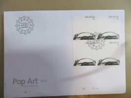 Brief FDC mit Sondermarke Viererblock 2012 (Pop Art)
