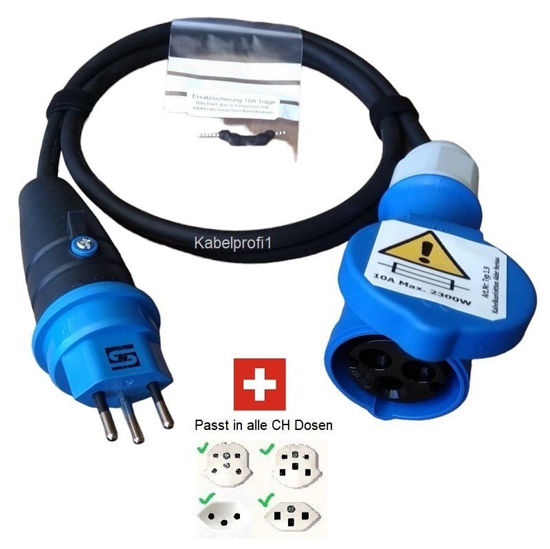 Kabel: Campingkabel Gummi verstärkt Set 2-teilig CEE16-3 3x2,5mm2 – Neu und originalverpackt aus Herisau von Kabelprofi1 2