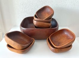 Set Teakholzschalen 9-tlg., 60 Jahre