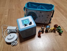 Toniebox hellblau mit Zubehör und Figuren