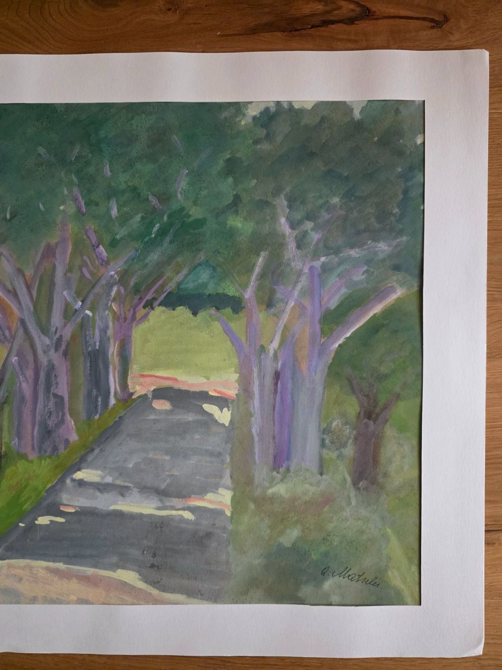 Dipinti: ÖL oder Acryl Bild Gemälde - Q. Matscher - Allee signiert – Usato da Walterswil BE venduto da Lonitti 2