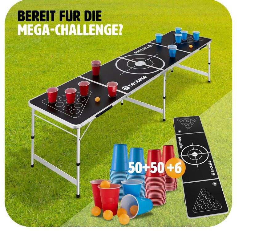 Bestlivings Bierpong Tisch Höhenverstellbar - 240x60cm Klapptisch Für Partys