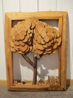 Massiv Holz Baum Bild XXL Motiv Holzverarbeitung Holzrahmen