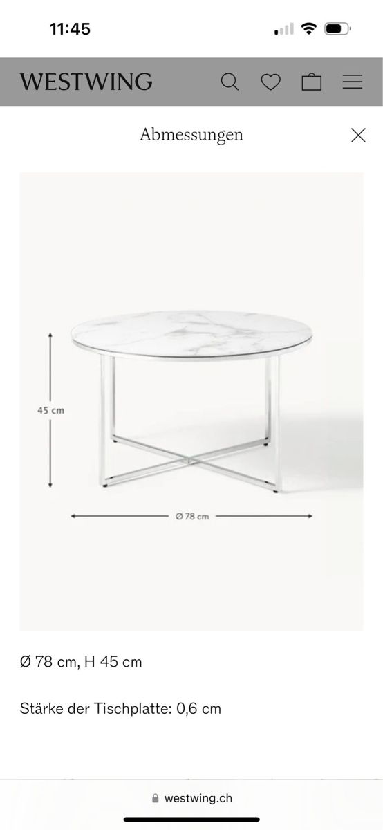 Tavoli: Couchtisch mit Glasplatte in Marmor-Optik – Nuovo (secondo la descrizione) da Zürich venduto da ner_j6xn 2
