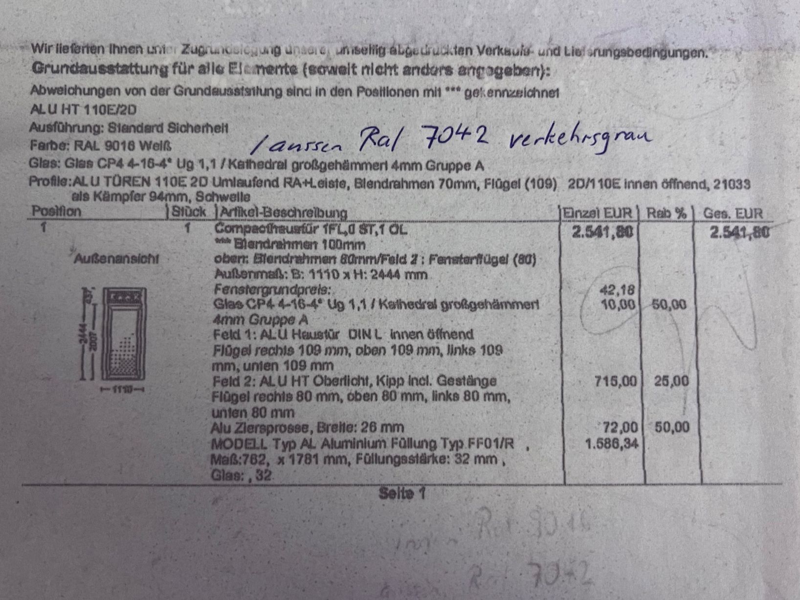 Portes: Aluminium Eingangstüre mit Kippfenster – D'occasion à Schänis par Kanokorn74 3