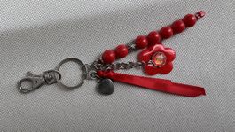 Schlüsselanhänger / Taschenanhänger Rot/Silber