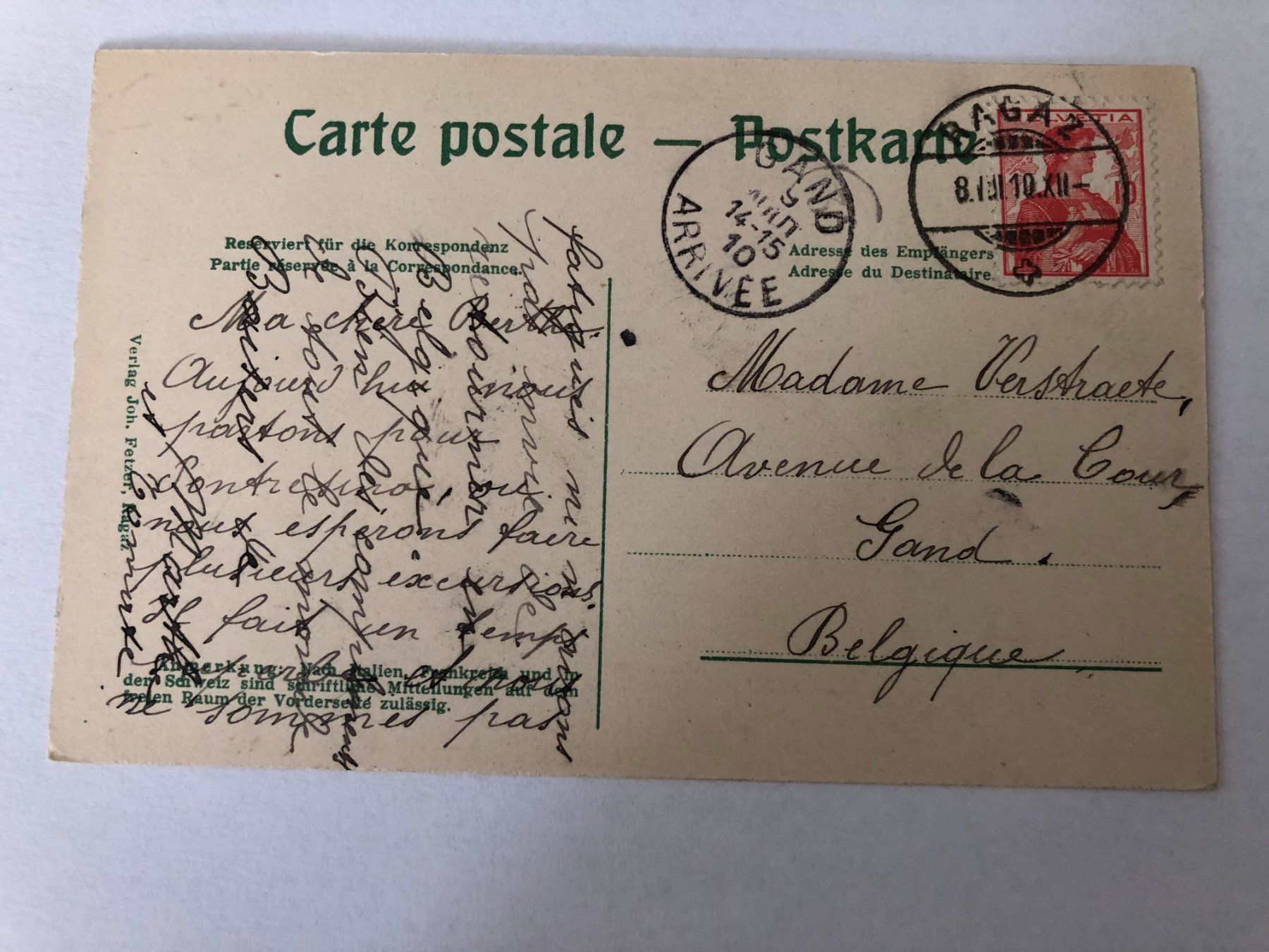 Cartoline postali: Alte Ansichtskarte Hotel Wartenstein bei Ragaz – Usato da Pfäffikon ZH venduto da Waltoversand 1