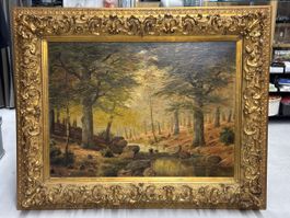 Grosses antikes Ölgemälde von Charles Tenot (19. Jh.) mit Pr
