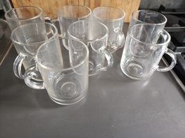 8 Glas-Tassen mit Henkel