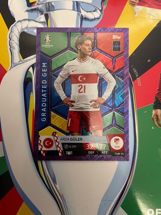 Carte Topps Match Attax Euro 2024 Arda Güler Turquie TUR13, état Proche Neuf