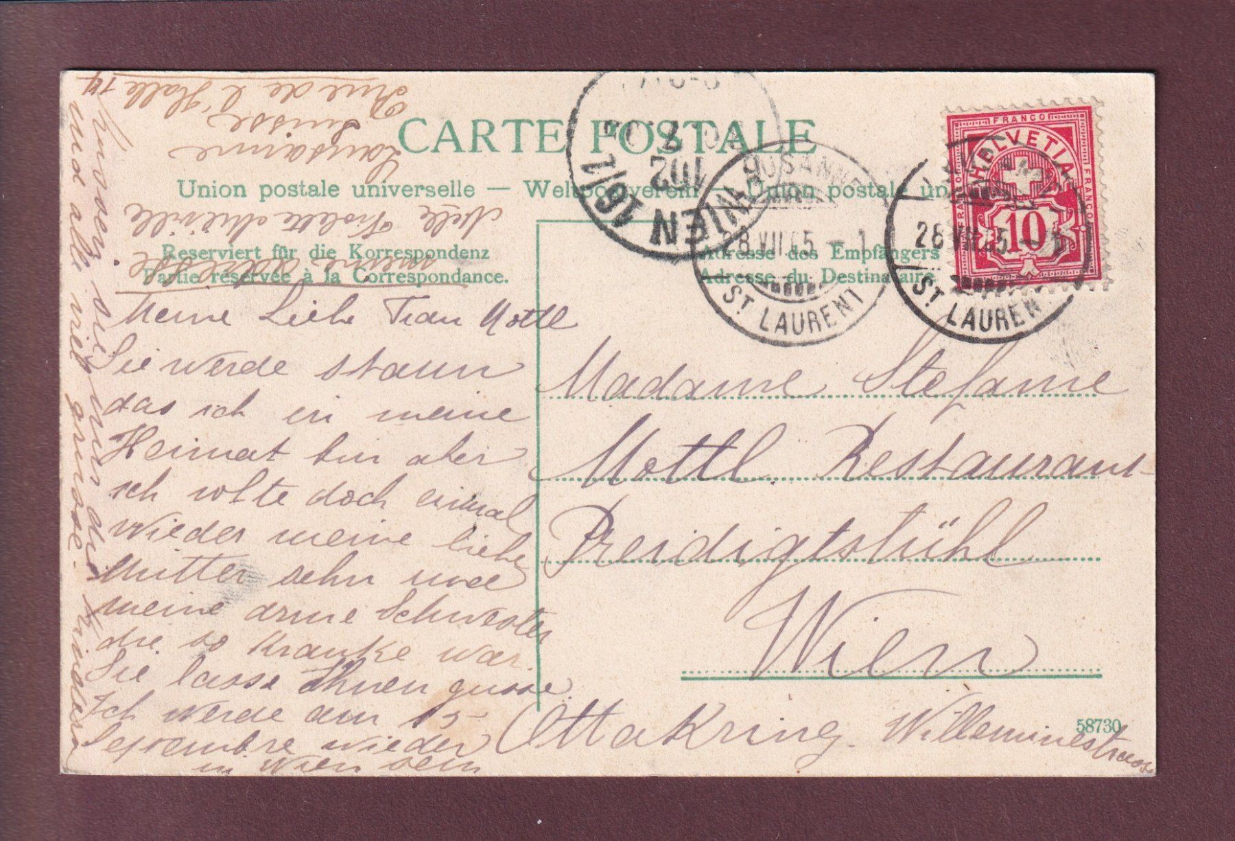 Cartoline postali: LAUSANNE de nuit - Université - 1905 – Usato da Pully venduto da nicecards 1