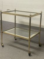 Vintage servierwagen messing mit abnhembarer glasplatte
