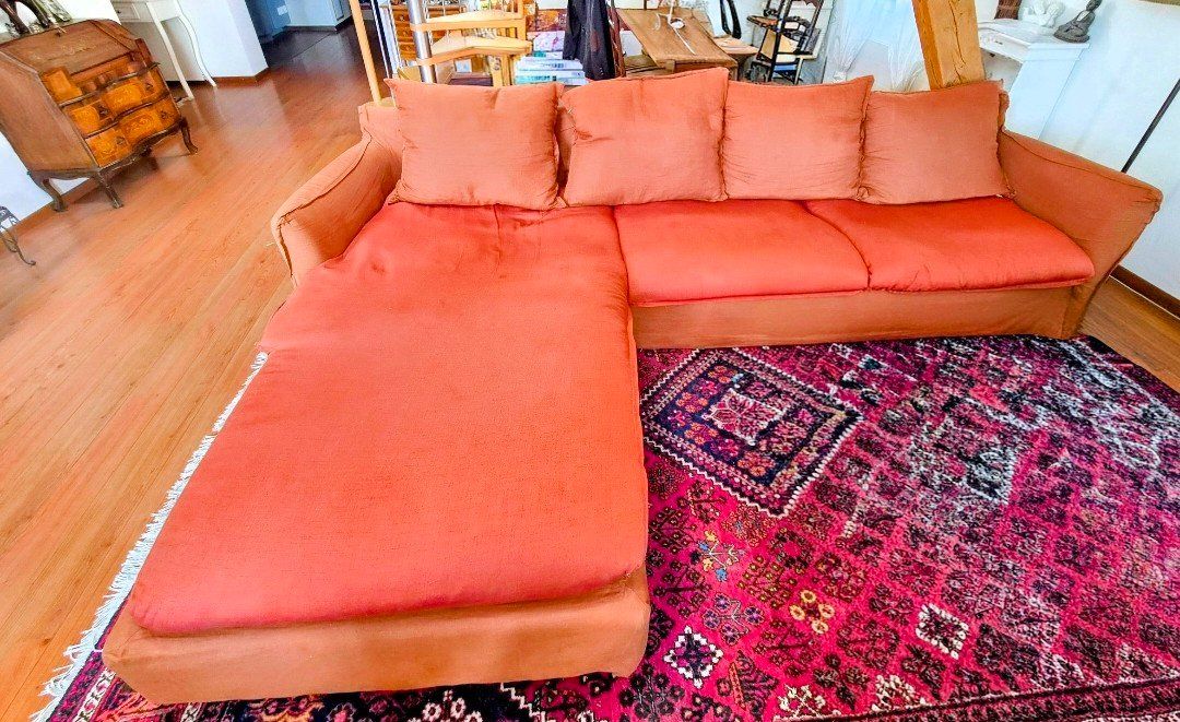 Divani: Ecksofa aus echter Leine – braun – Usato da Zürich venduto da Sonne0125 1