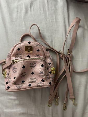 MCM Rucksack pink monogramm Leder