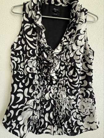 JJBenson Damen Bluse Seide schwarz weiss Grösse 38
