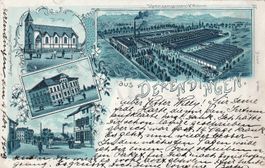 Derendingen-Litho-Karte gelaufen 1903