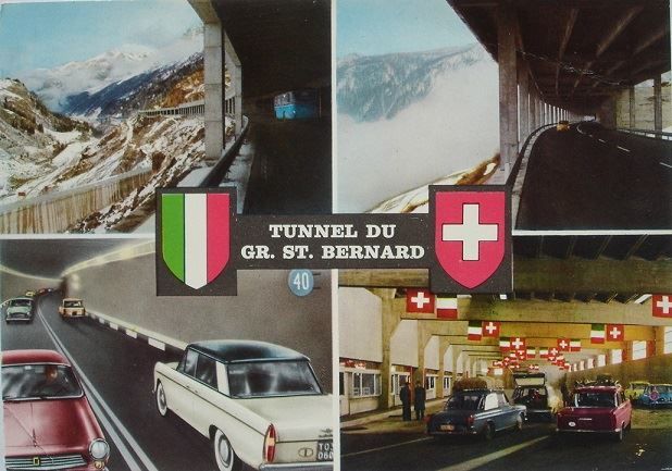 Ansichtskarten: GR. ST. BERNARD Grenze, Tunnel, Auto, Bus – Neu (gemäss Beschreibung) aus Jona von philajona