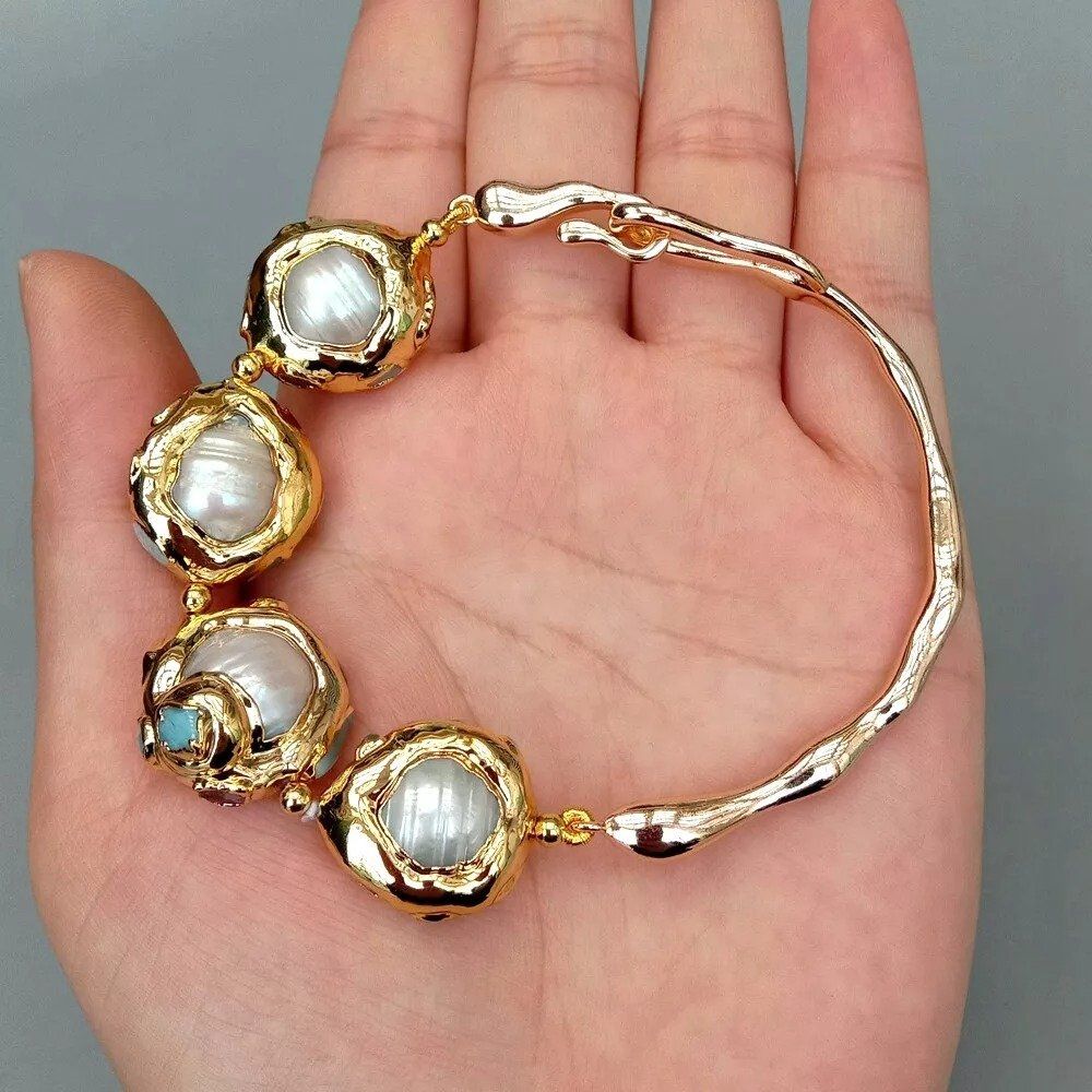Bracciali & Braccialetti: Lua Design weiss Perlen Armband Echt Bracelet rigide Perle – Nuovo (secondo la descrizione) da Prilly venduto da ilyria73 2