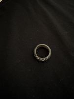 Ring mit Swarovski Steinen, Grau / Silber, Statement Ring