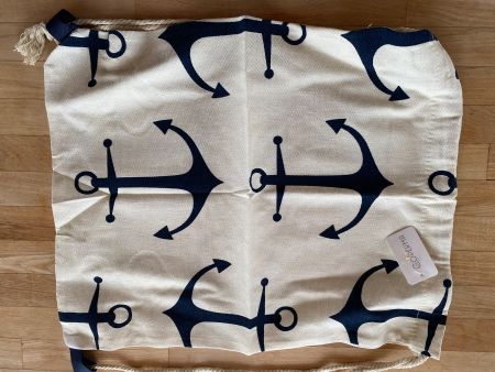 Sac à dos en tissus blanc et bleu ancre NEUF