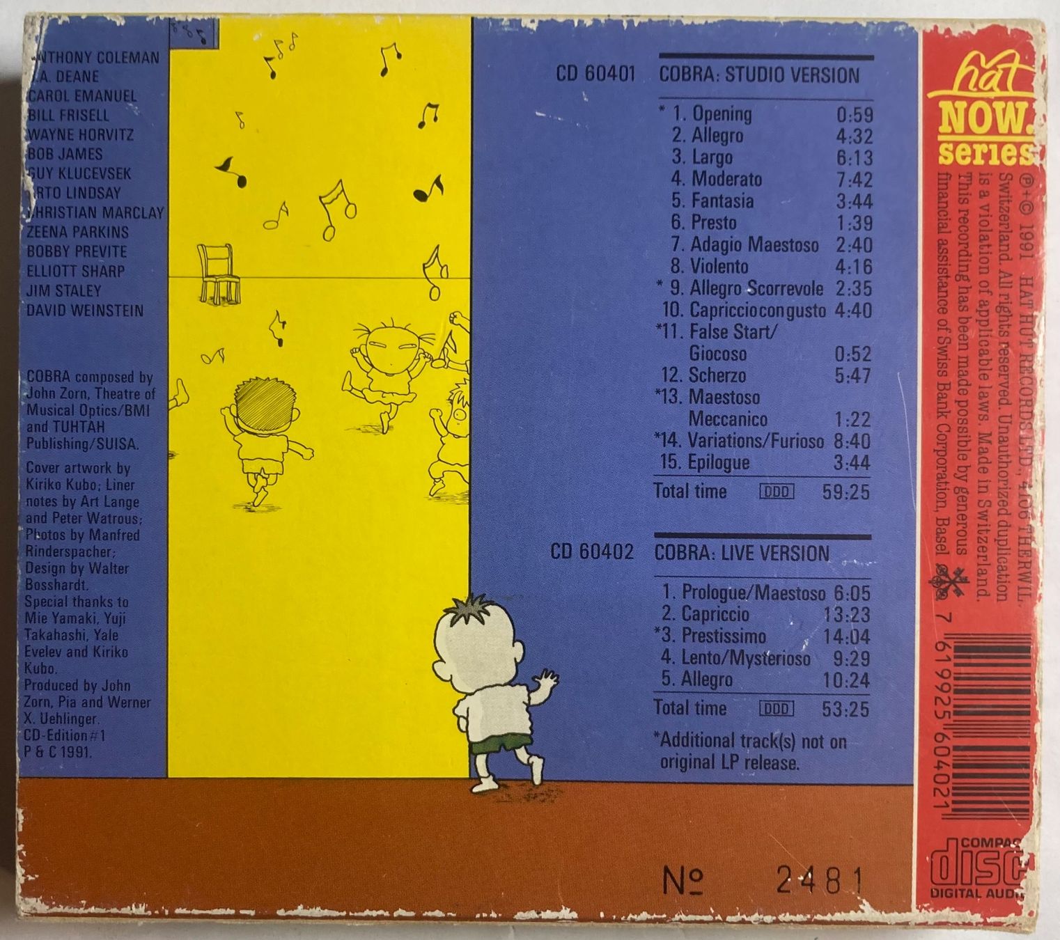 CD: JOHN ZORN - COBRA (STUDIO & LIVE) – Usato da Poliez-Pittet venduto da Newtown-Records 1