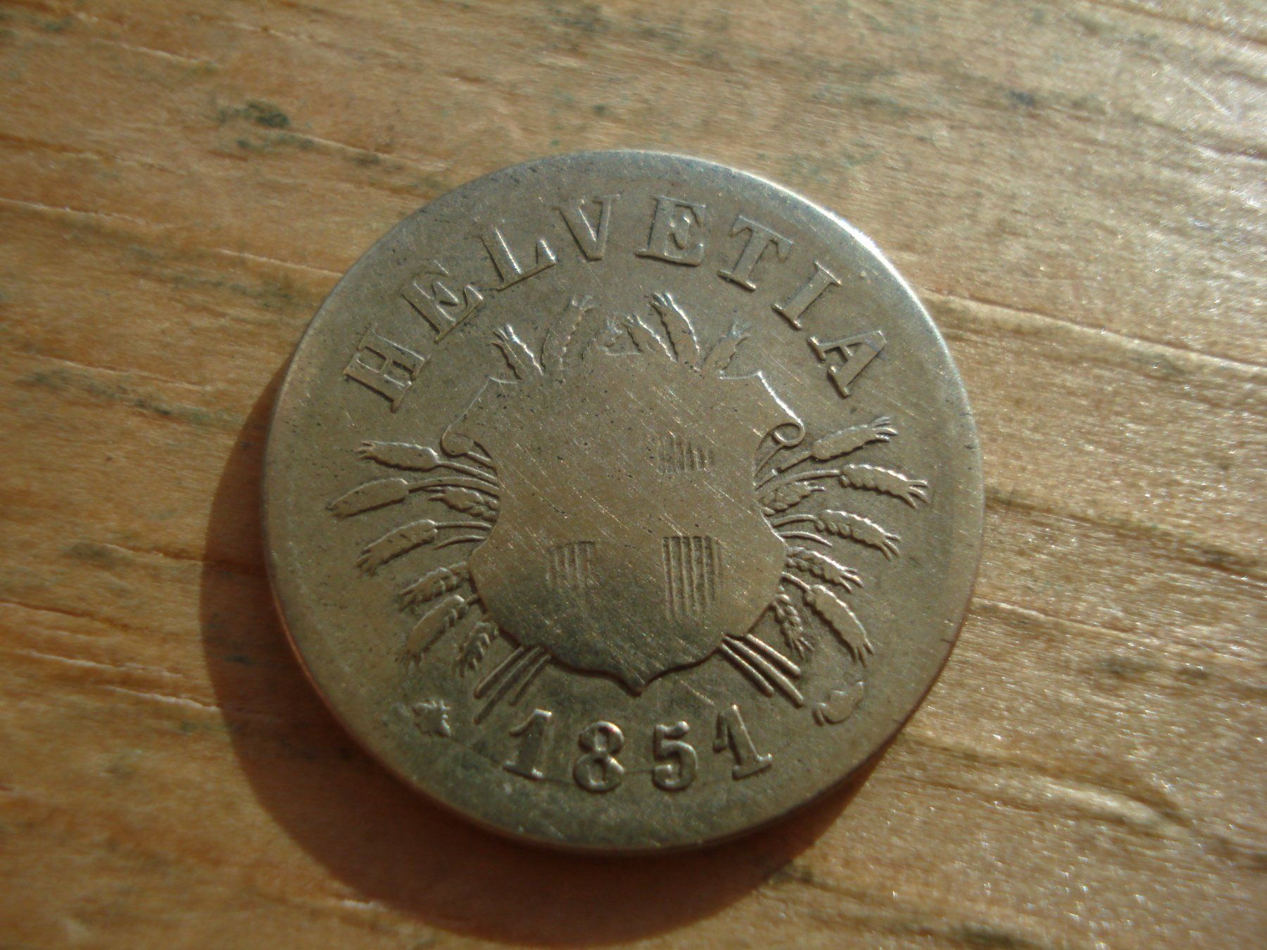 Alle Münzen: (S) 5 Rappen 1851 – Gebraucht aus Erlach von Net-Coins